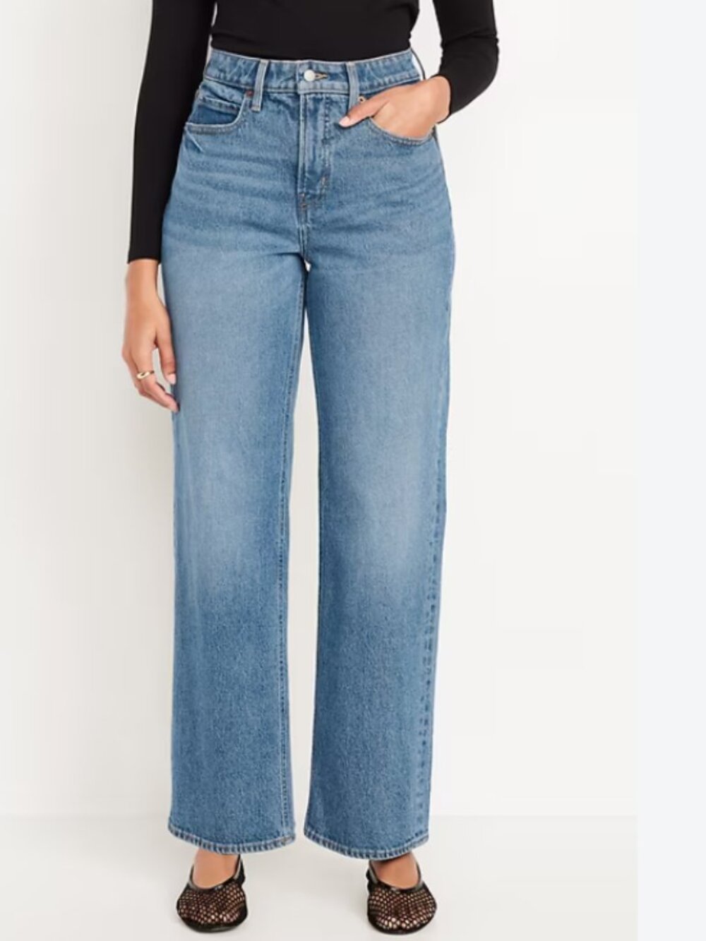 Old Navy Light Wash Extra High Rise Sky Hi Wide Leg Jeans 14